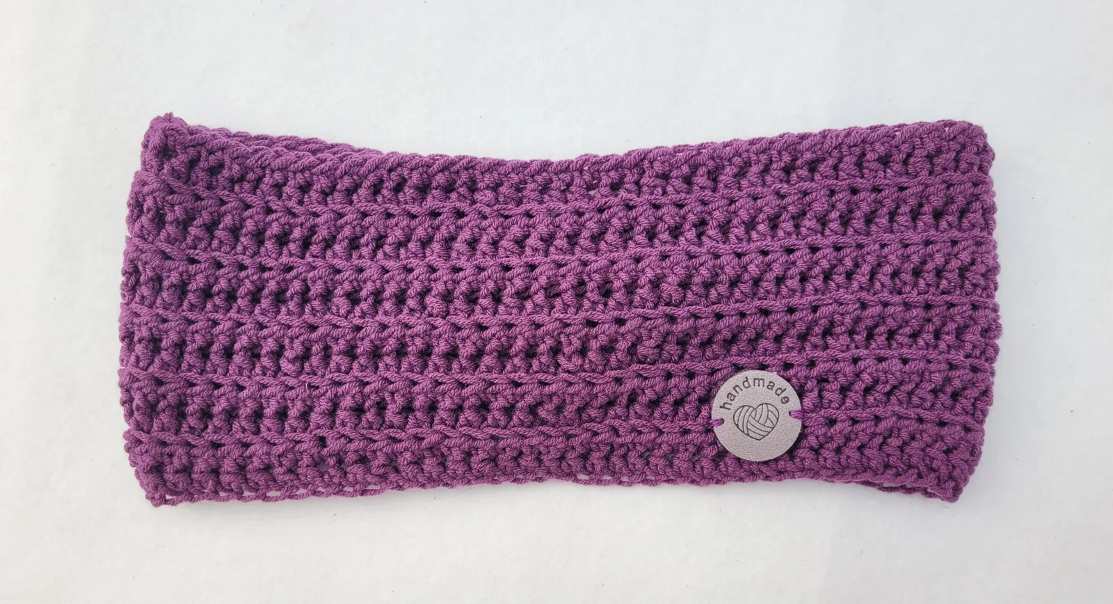 XXL Handgehäkeltes Damen Stirnband für Übergang 56–59 cm für voluminöses & lockiges Haar in Lila aus Mischbaumwolle – Bild 5