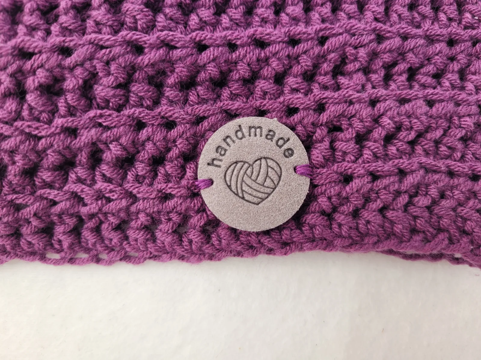 XXL Handgehäkeltes Damen Stirnband für Übergang 56–59 cm für voluminöses & lockiges Haar in Lila aus Mischbaumwolle – Bild 7