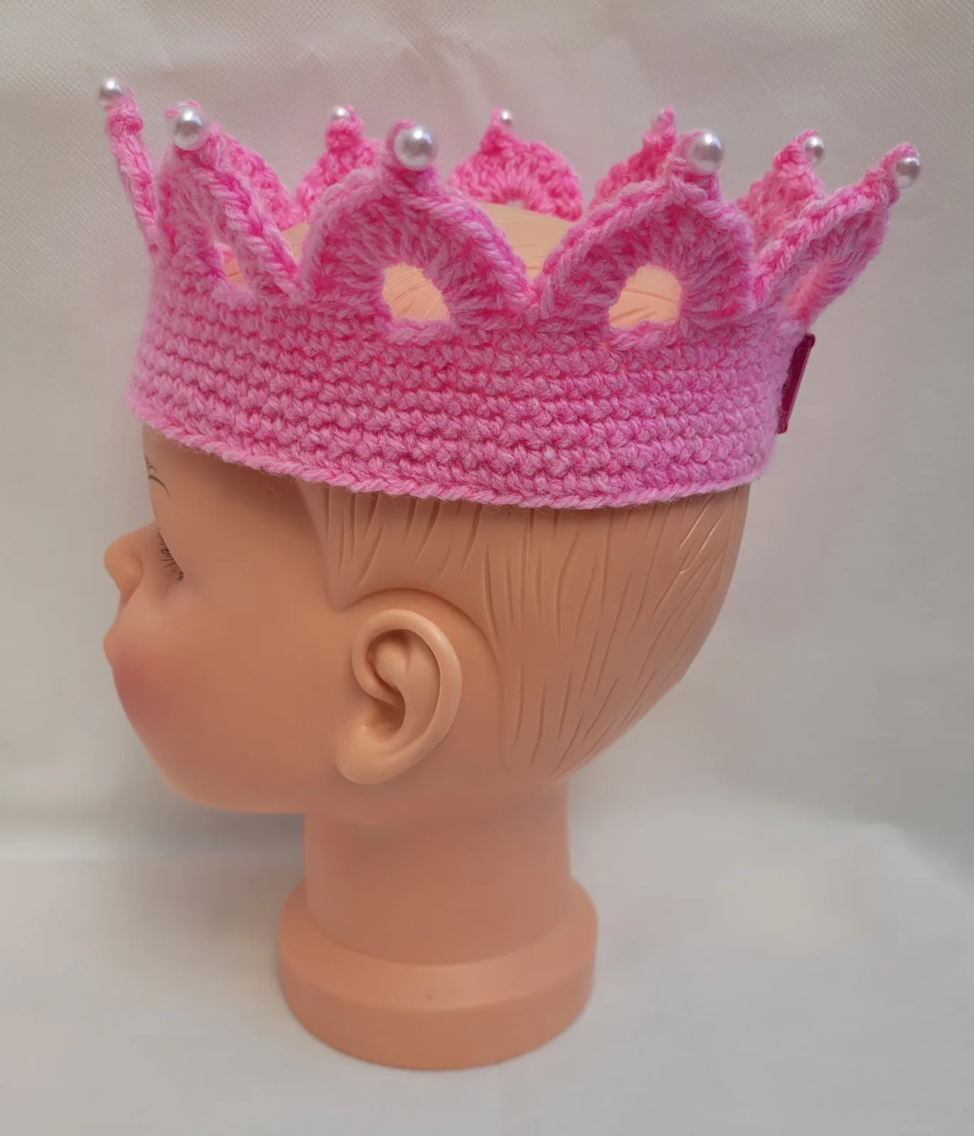Krone mit Wunschzahl | Häkelkrone Rosa für Mädchen | Prinzessin Geburtstag Party Fotoshooting | 2–8 Jahre – Bild 3