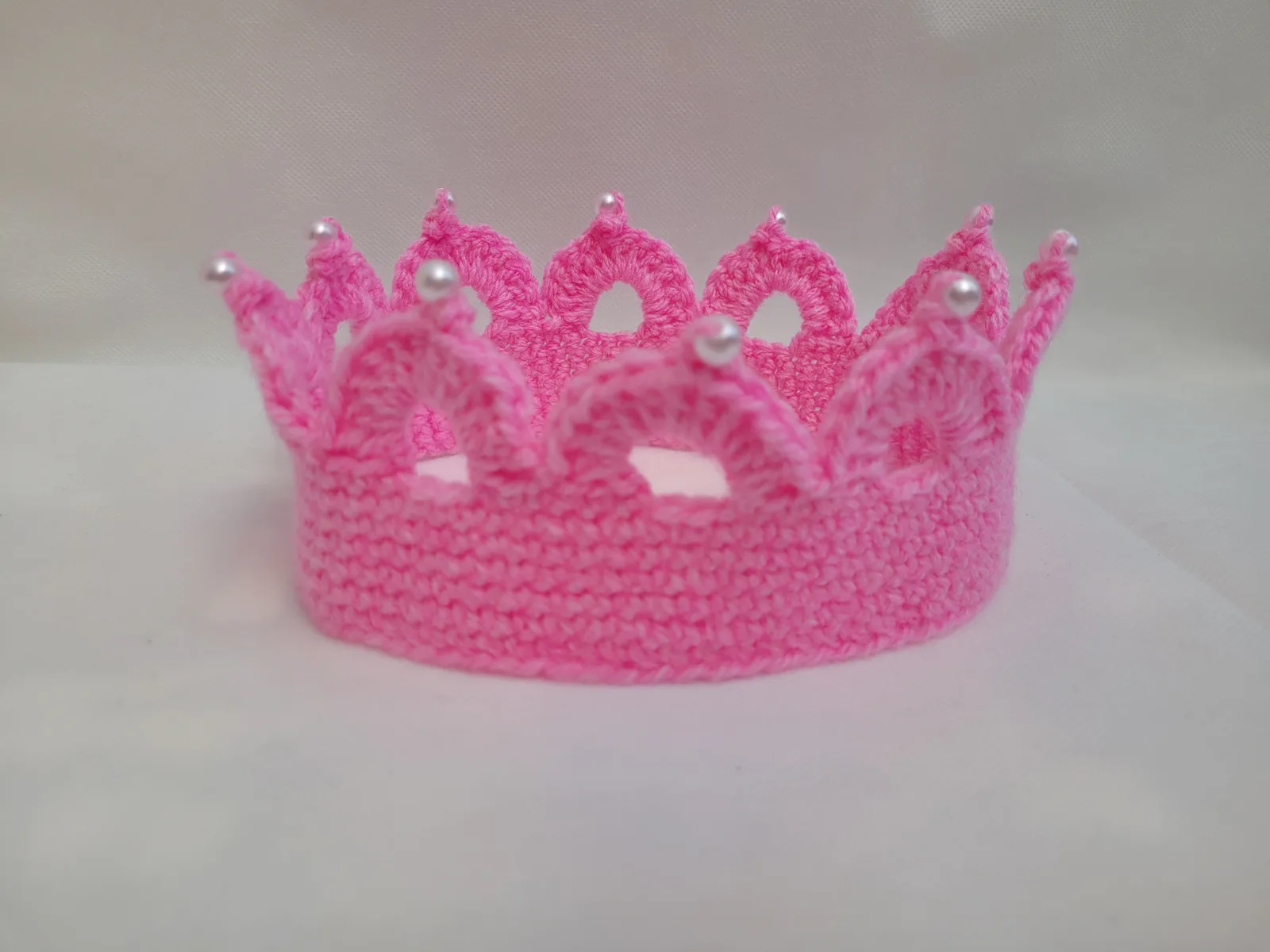 Krone mit Wunschzahl | Häkelkrone Rosa für Mädchen | Prinzessin Geburtstag Party Fotoshooting | 2–8 Jahre
