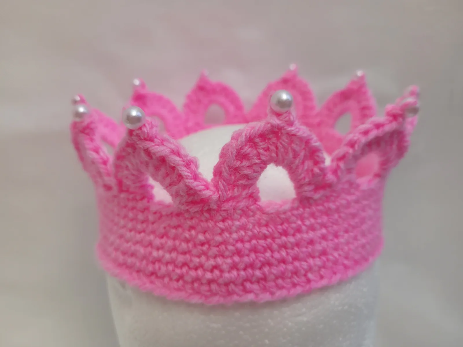 Krone mit Wunschzahl | Häkelkrone Rosa für Mädchen | Prinzessin Geburtstag Party Fotoshooting | 2–8 Jahre – Bild 6