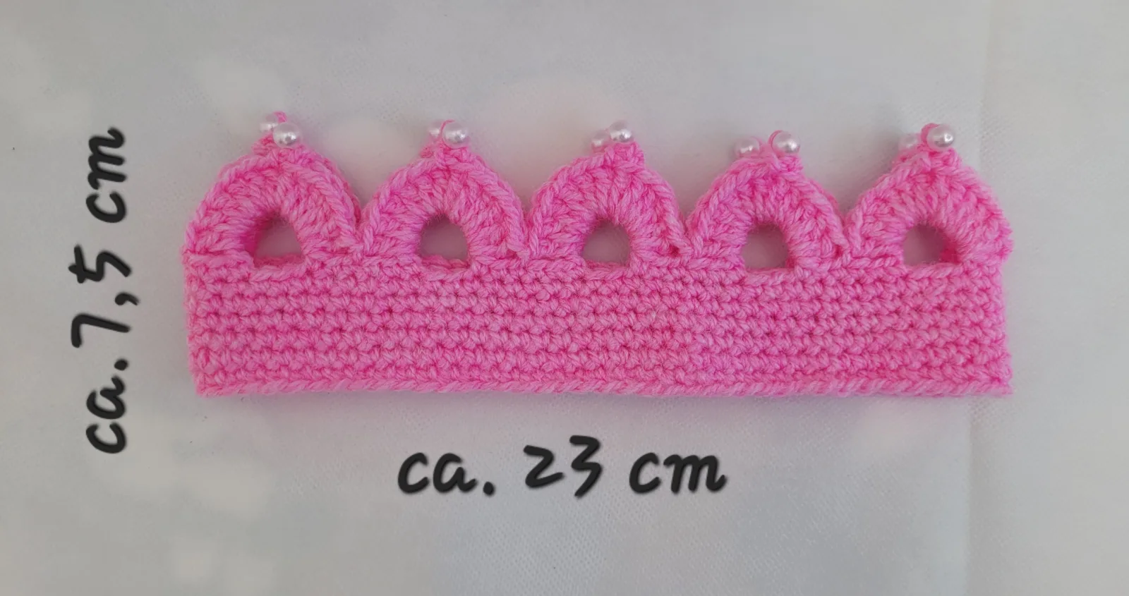Krone mit Wunschzahl | Häkelkrone Rosa für Mädchen | Prinzessin Geburtstag Party Fotoshooting | 2–8 Jahre – Bild 12
