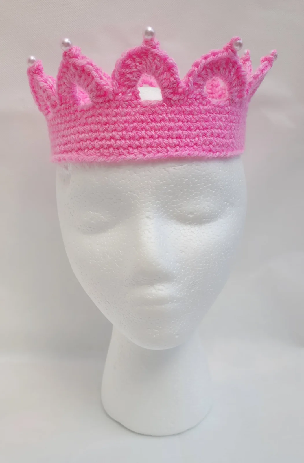 Krone mit Wunschzahl | Häkelkrone Rosa für Mädchen | Prinzessin Geburtstag Party Fotoshooting | 2–8 Jahre – Bild 5