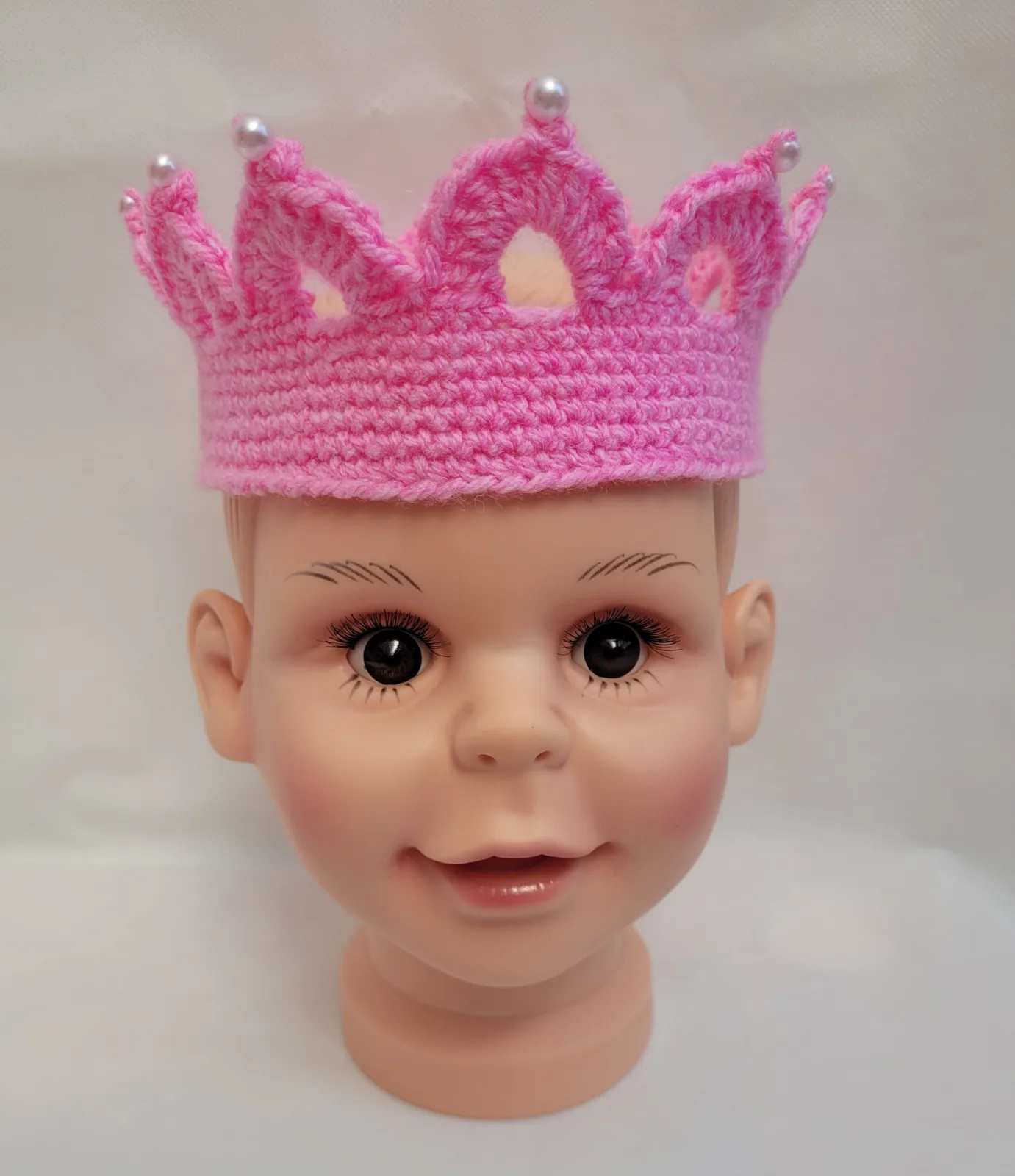 Krone mit Wunschzahl | Häkelkrone Rosa für Mädchen | Prinzessin Geburtstag Party Fotoshooting | 2–8 Jahre – Bild 2