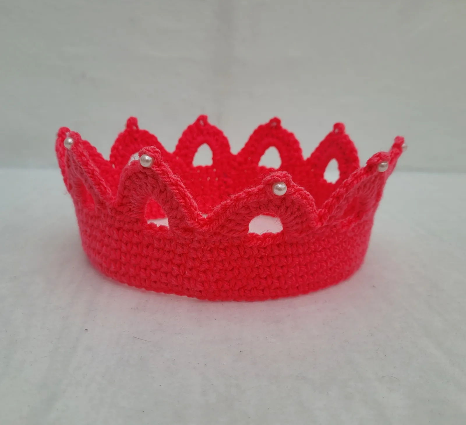 Krone mit Wunschzahl | Häkelkrone Pink für Mädchen | Prinzessin Geburtstag Party Fotoshooting | 2–8 Jahre