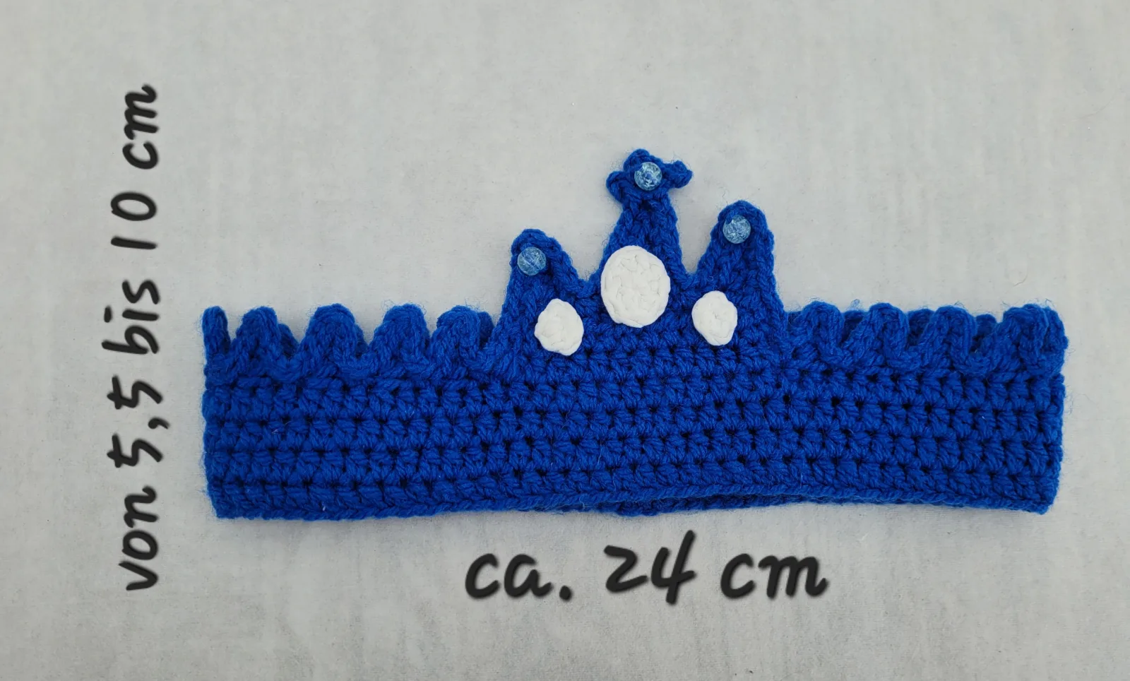 Häkelkrone für Jungen blaue Krone für Prinzen mit Perlen und Diademe perfekt für Geburtstag Party Fotoshooting 2–8 Jahre – Bild 6