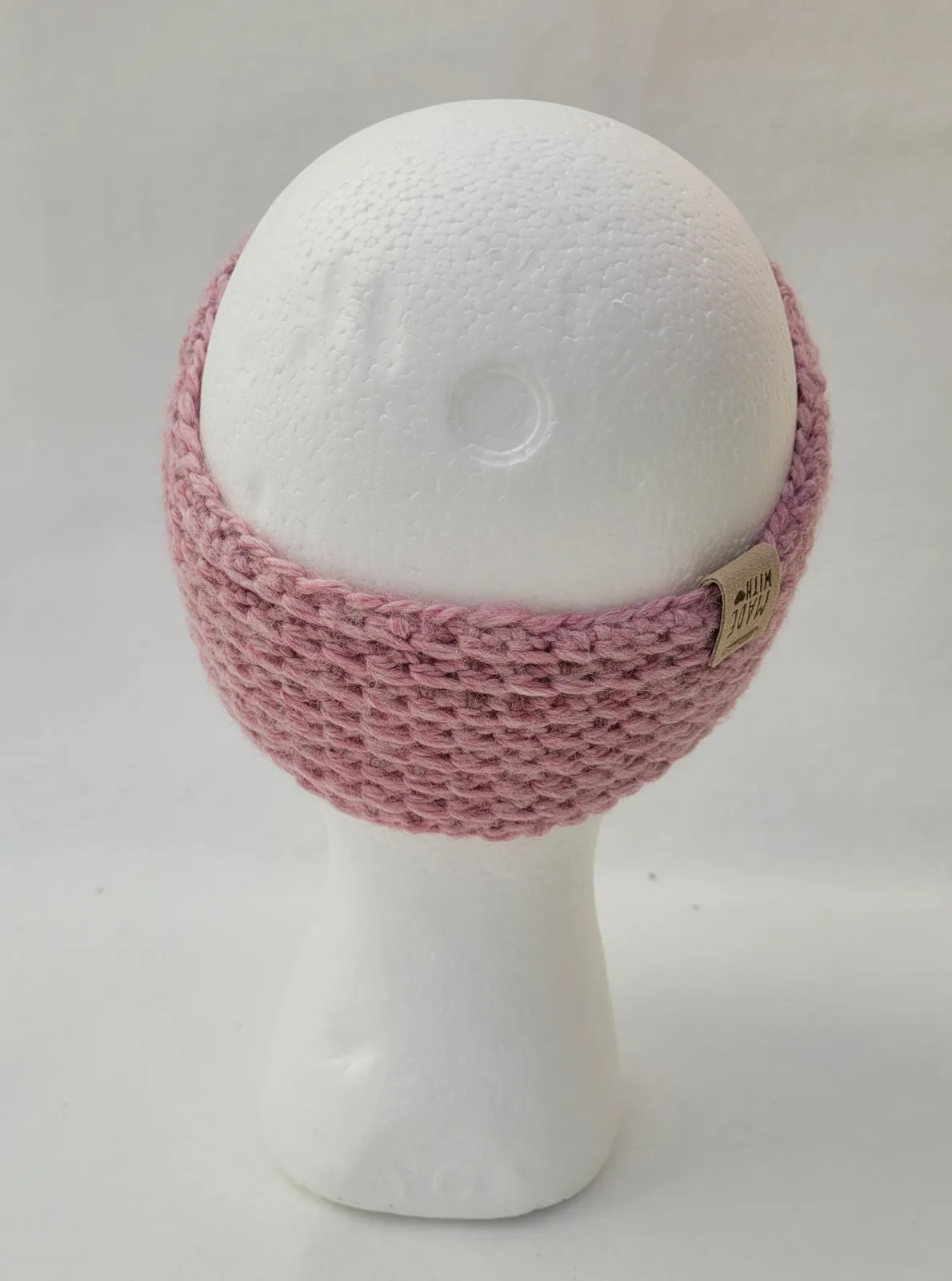 Handgehäkeltes Stirnband in Altrosa, warm weich aus Acrylwolle, ideal für Übergang, für Damen und große Mädchen 51-55 cm – Bild 8