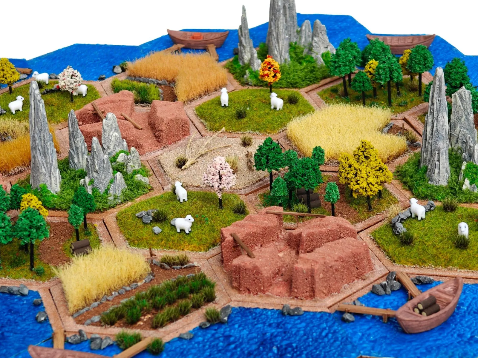 CATAN kompatibles 3D Spielbrett – ultra realistische, handgemachte Modellbau-Landschaft – Bild 4