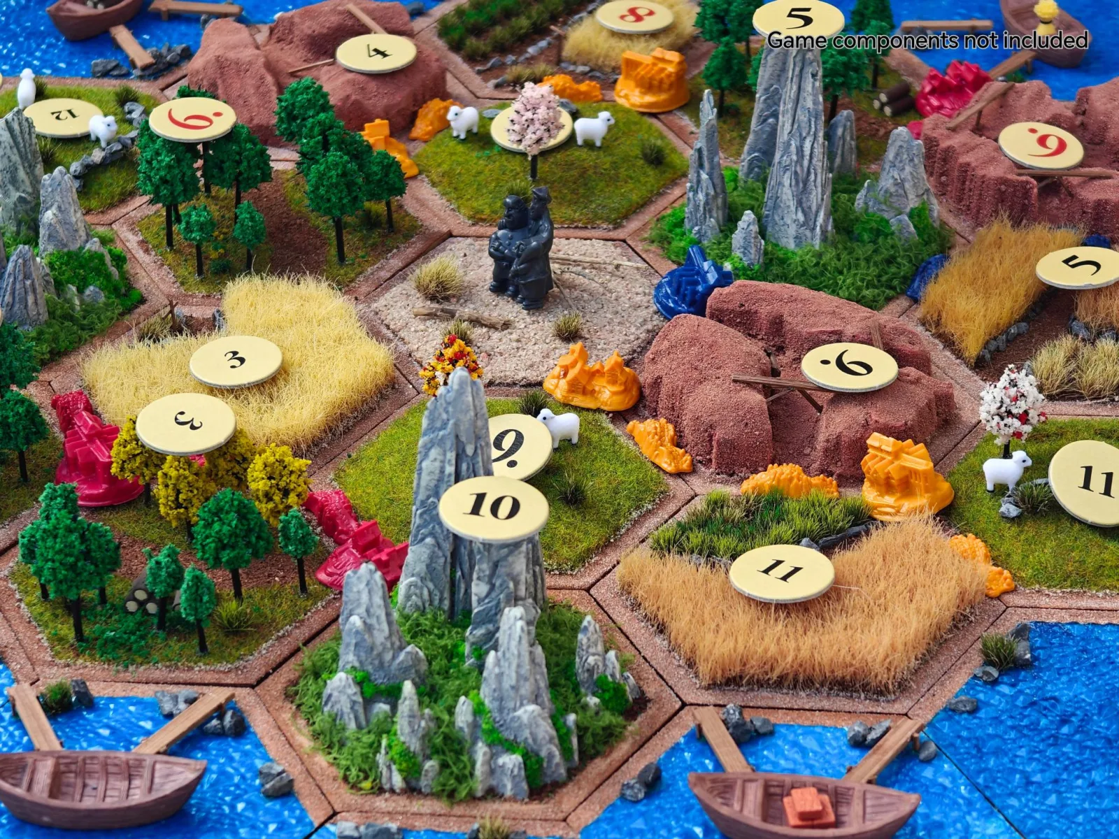 CATAN kompatibles 3D Spielbrett – ultra realistische, handgemachte Modellbau-Landschaft – Bild 6