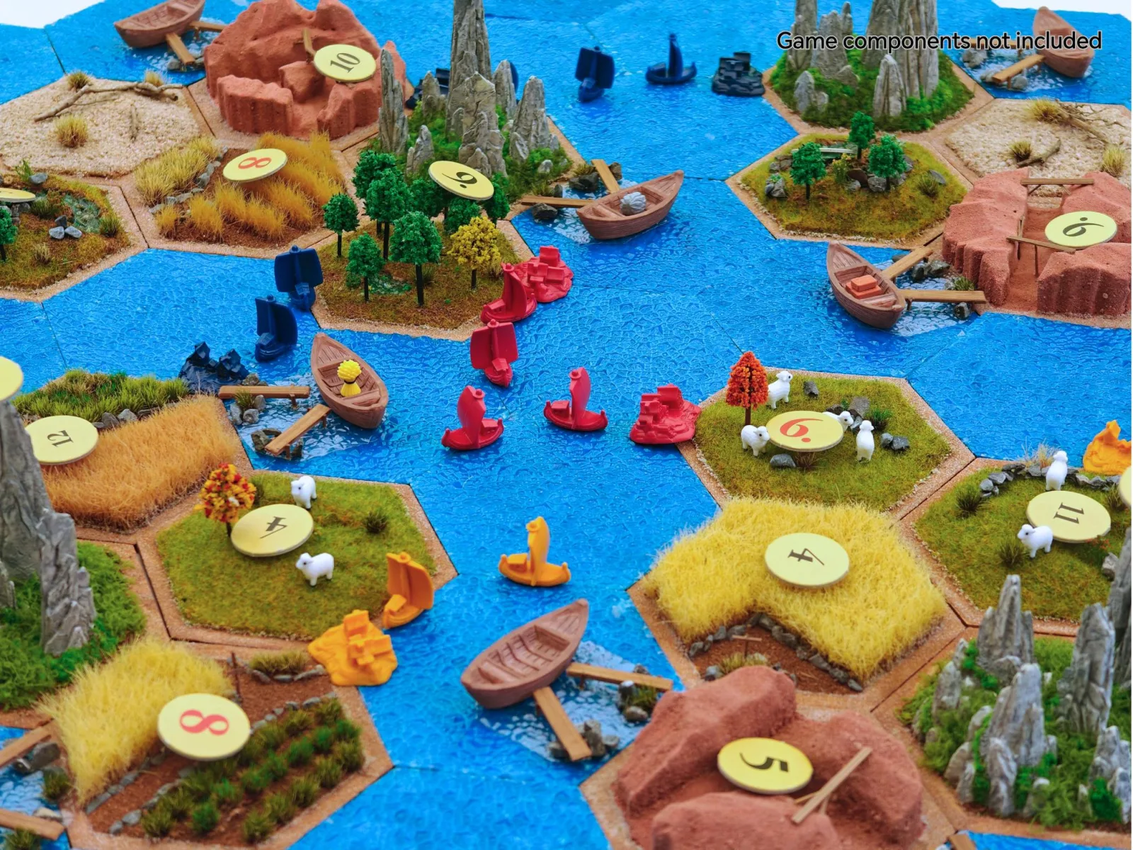 CATAN kompatible 3D Seefahrer-Erweiterung – ultra realistische, handgemachte Modellbau-Landschaft – Bild 8