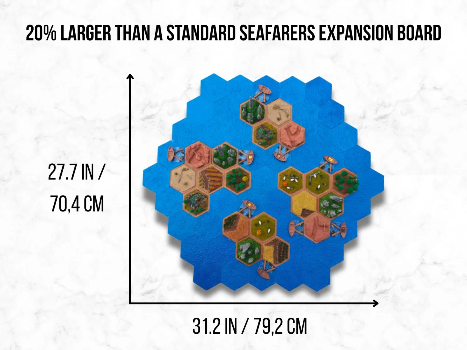 CATAN kompatible 3D Seefahrer-Erweiterung – ultra realistische, handgemachte Modellbau-Landschaft – Bild 3