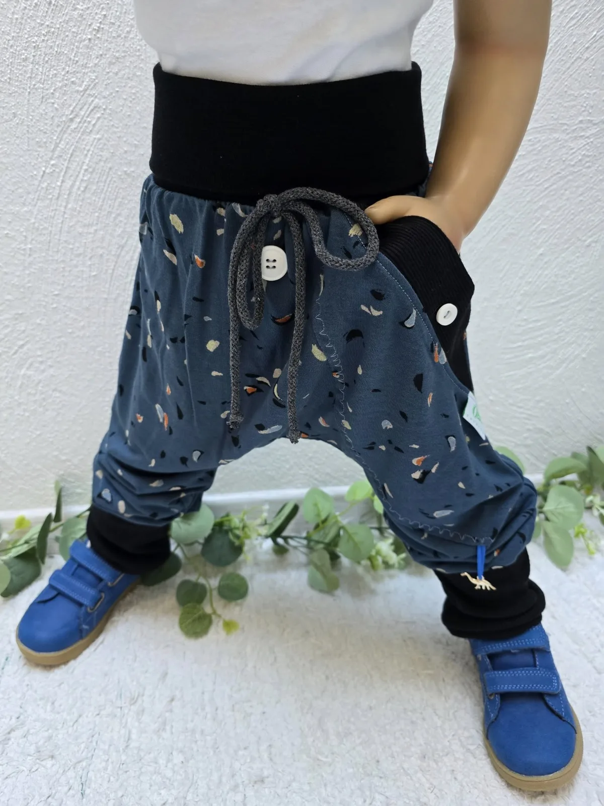 Dünner Jersey, Pants Organic Pumphose Gr.110/116 Unisex Blau – Bild 2