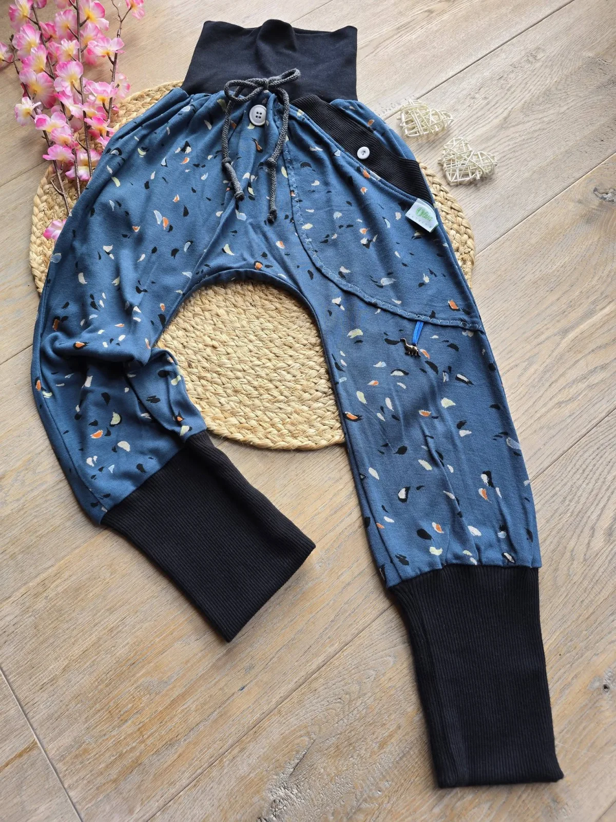 Dünner Jersey, Pants Organic Pumphose Gr.110/116 Unisex Blau – Bild 5