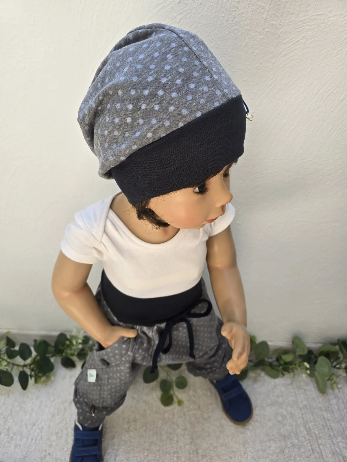 Kinder Pumphose mit Beanie, Organic Jersey Gr.110/116– Unisex – Bild 3
