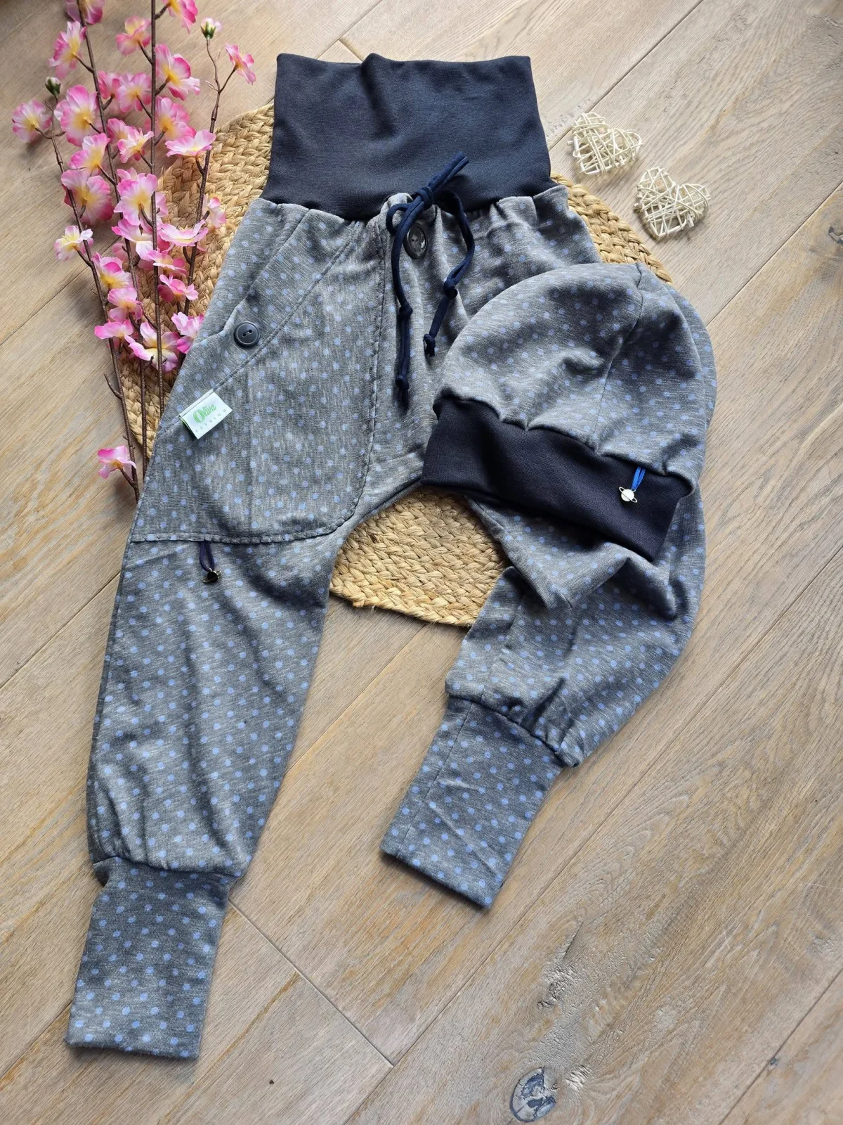 Kinder Pumphose mit Beanie, Organic Jersey Gr.110/116– Unisex