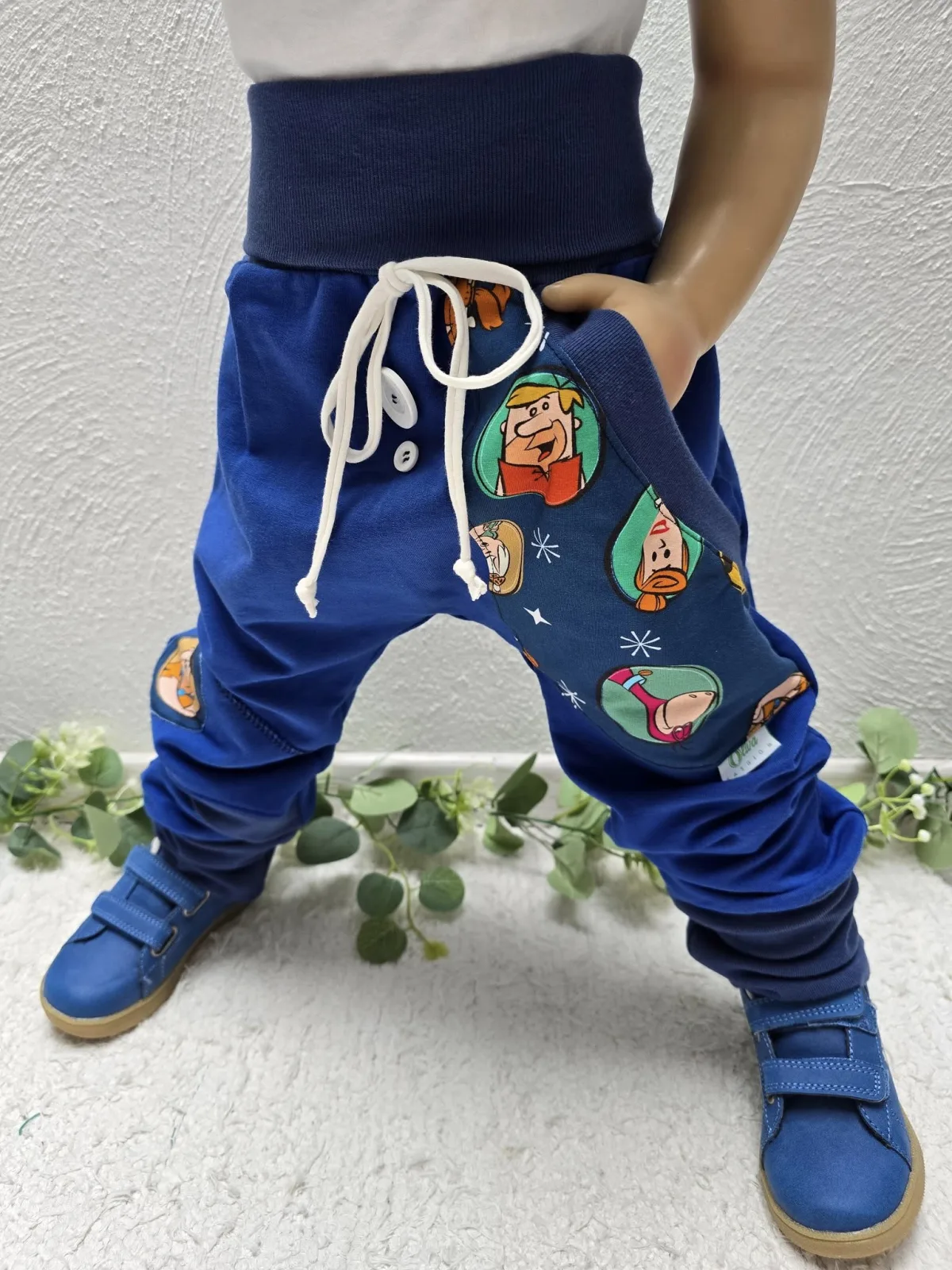 Kinder Pumphose 110/116 Sweat Flinstones Mitwachshose Organic – Bild 2