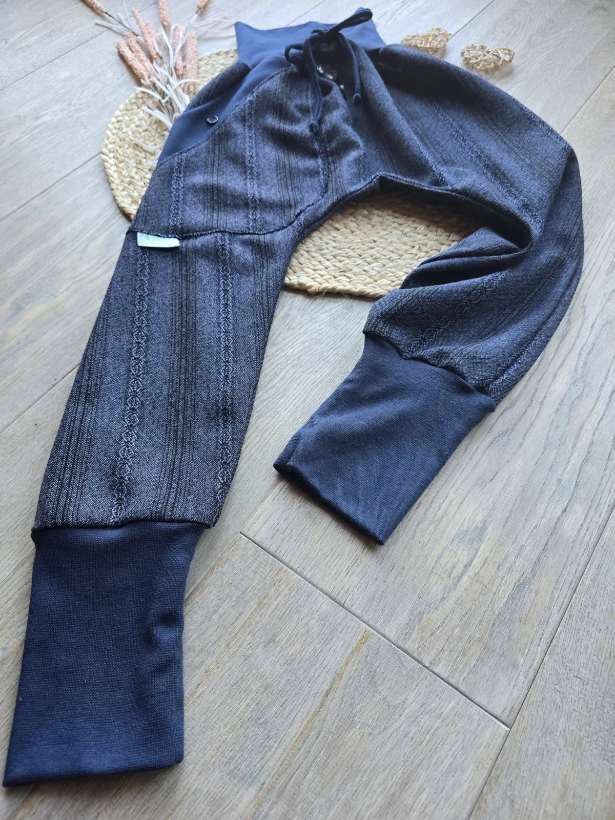 Pumphose Jacquard Gr.116/122 Blau Unikat,Organic Baumwolle – Bild 3