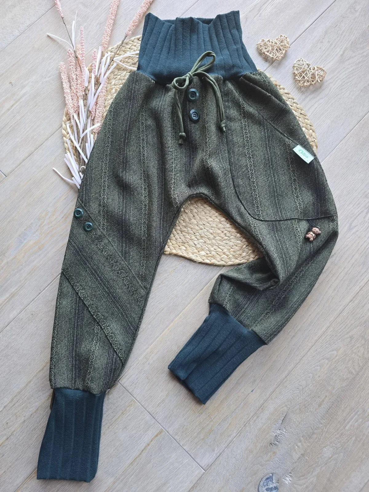 Pumphose Jacquard Gr.116/122 Unikat,Organic Baumwolle Kinder