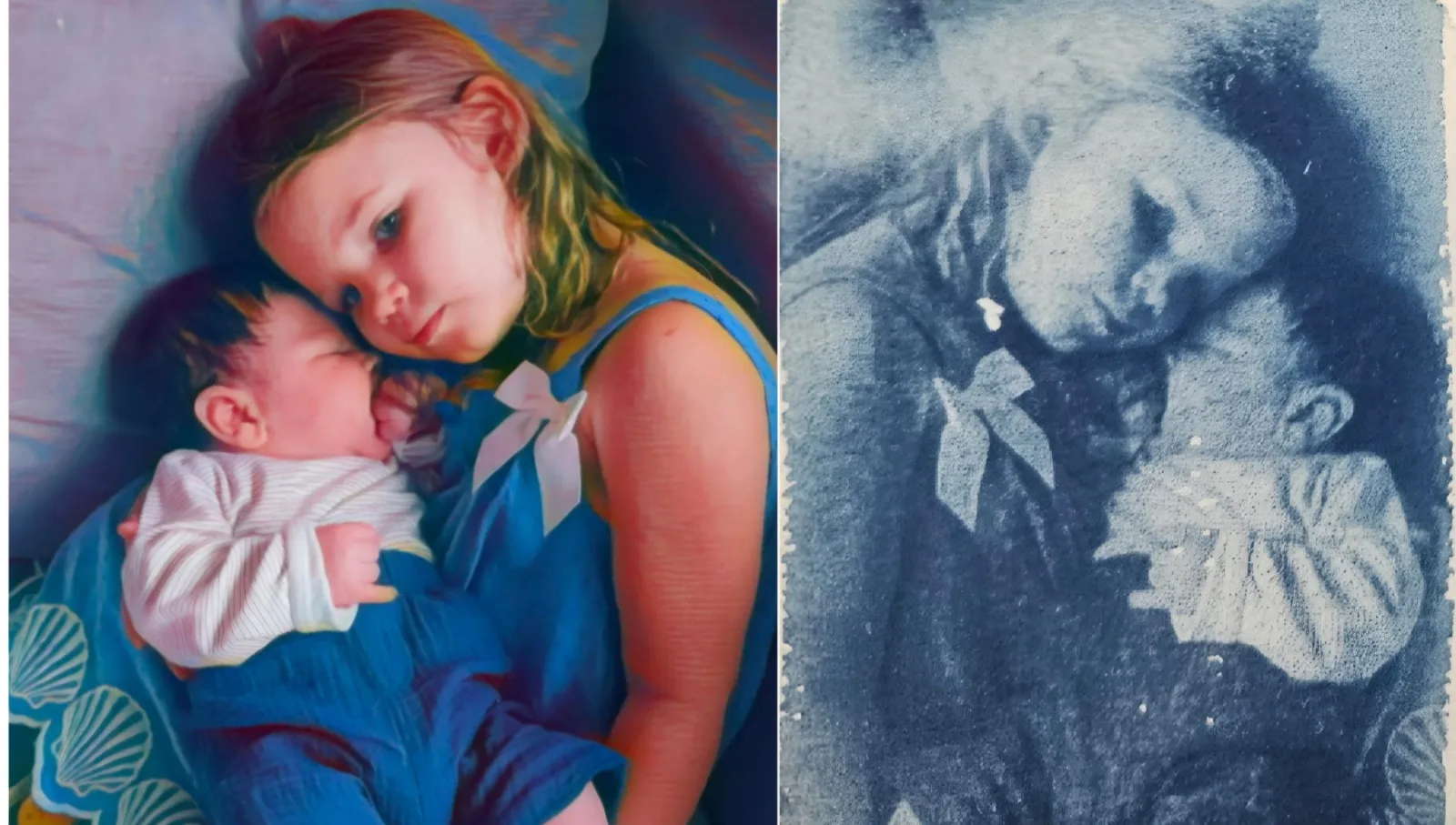 Handgemachte Cyanotypie vom eigenen Foto | Personalisiertes Blaudruck Geschenk | Custom Cyanotype Print | Fine Art Wandbild Unikat
