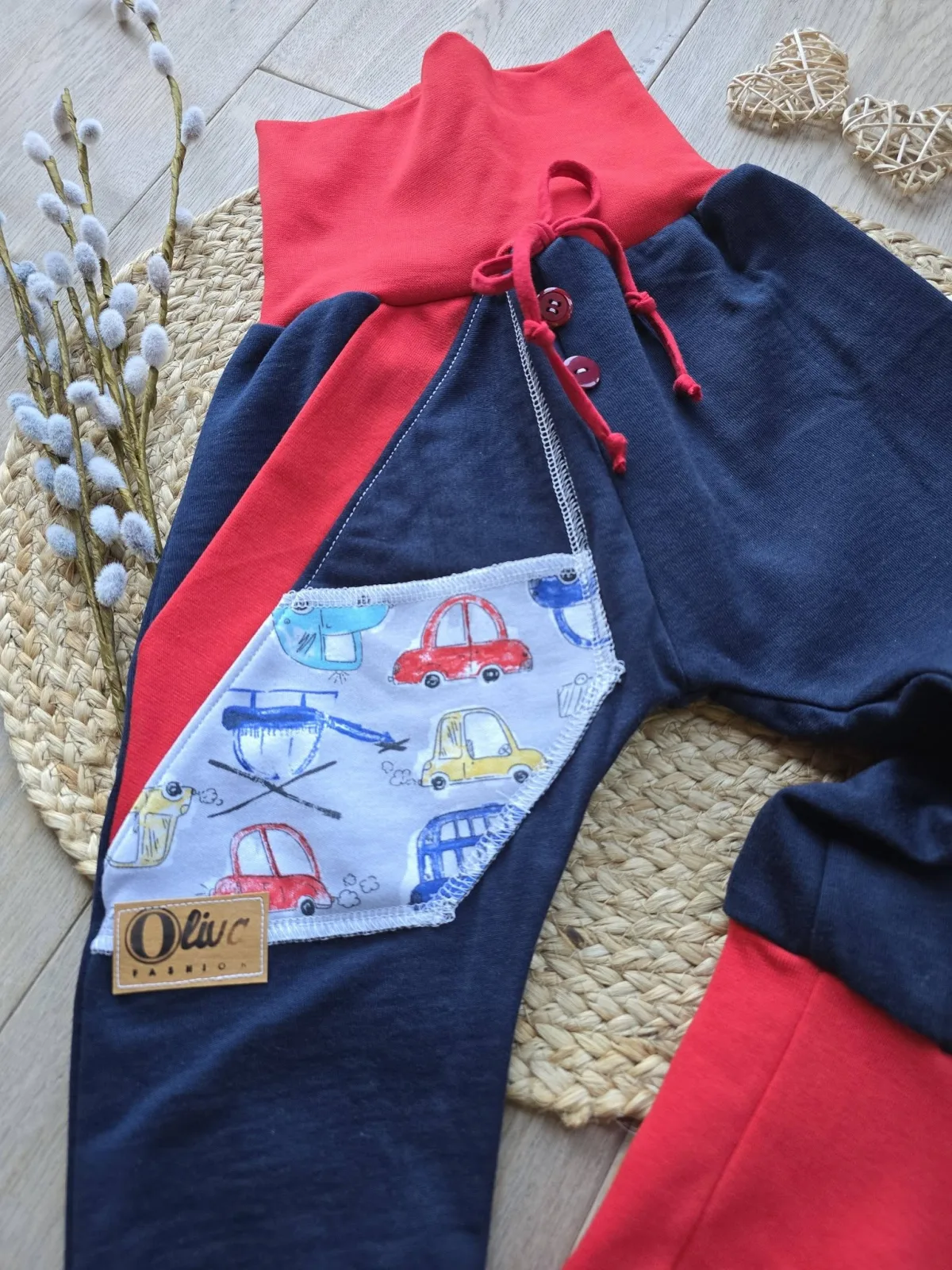 Sweat Organic Pumphose Gr.98/104 Dunkelblau mit Auto Blau – Bild 3