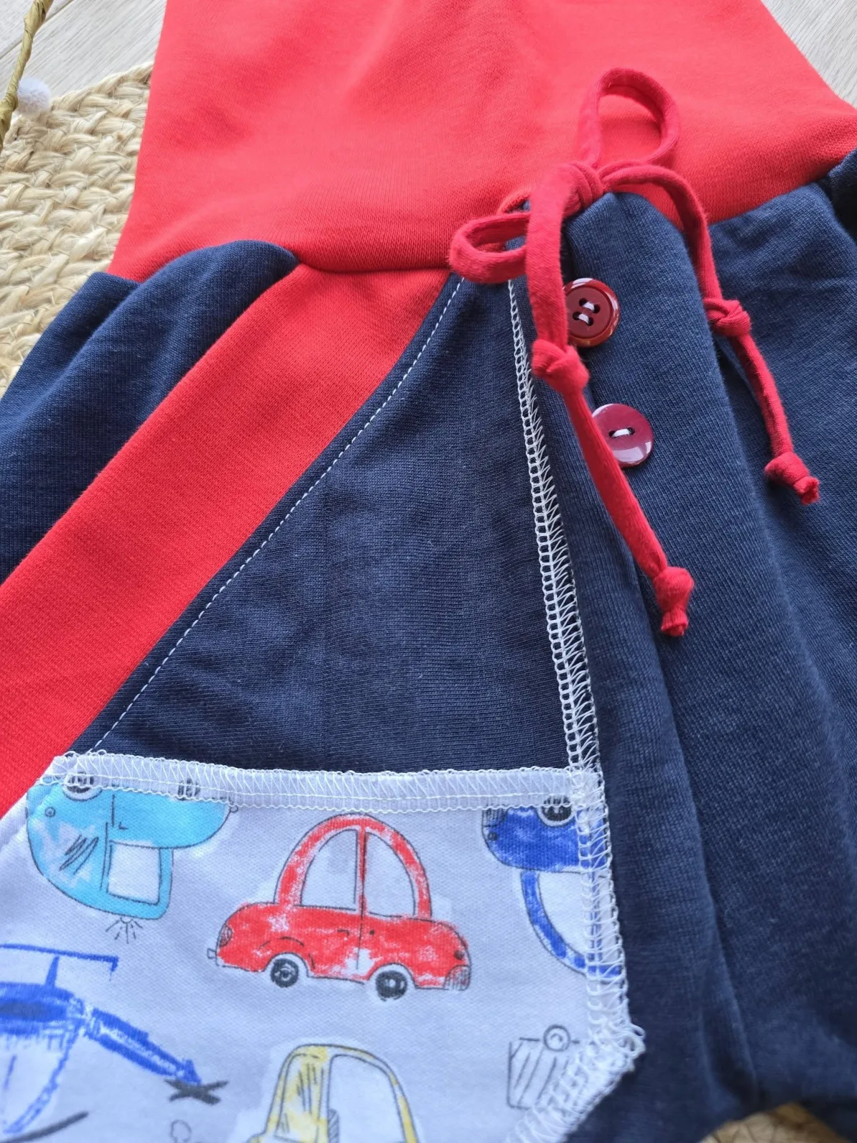 Sweat Organic Pumphose Gr.98/104 Dunkelblau mit Auto Blau – Bild 4