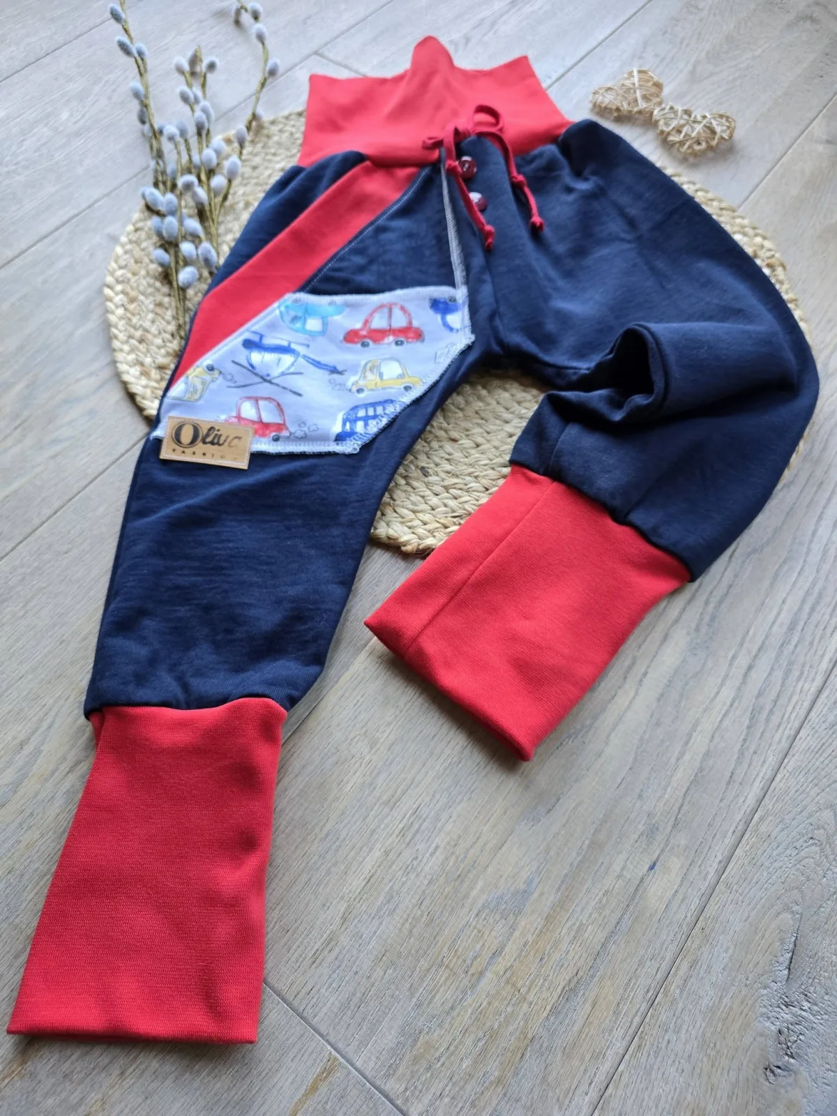 Sweat Organic Pumphose Gr.98/104 Dunkelblau mit Auto Blau – Bild 5
