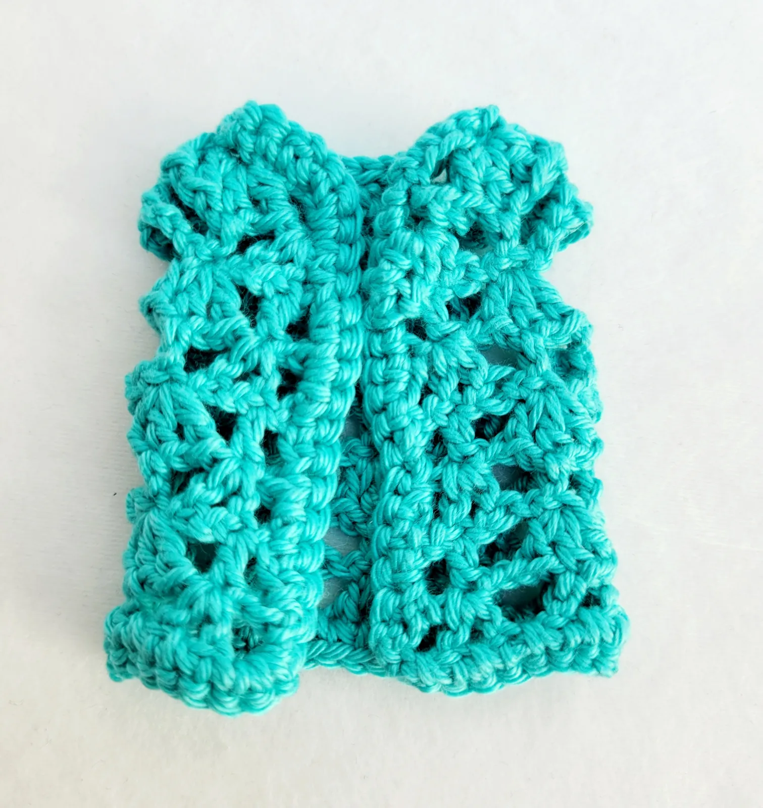 4-teiliges mint hellgrün gehäkeltes Puppen-Outfit Set Kleid, Bolero, Hut, Handtasche für 29 cm Modepuppen Kleidungsset – Bild 11