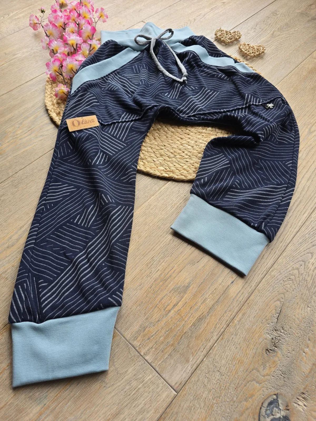 Kinder Pumphose Organic Jersey Pants Gr.116/122 – Unisex Blau – Bild 3