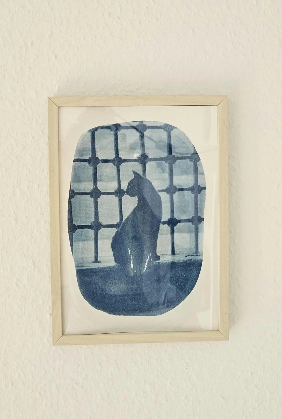Cyanotypie Druck Der Kater – Handgemachter Katzen Sonnendruck, Preußischblau Wandbild Unikat, Geschenk für Katzen Liebhaber – Bild 3