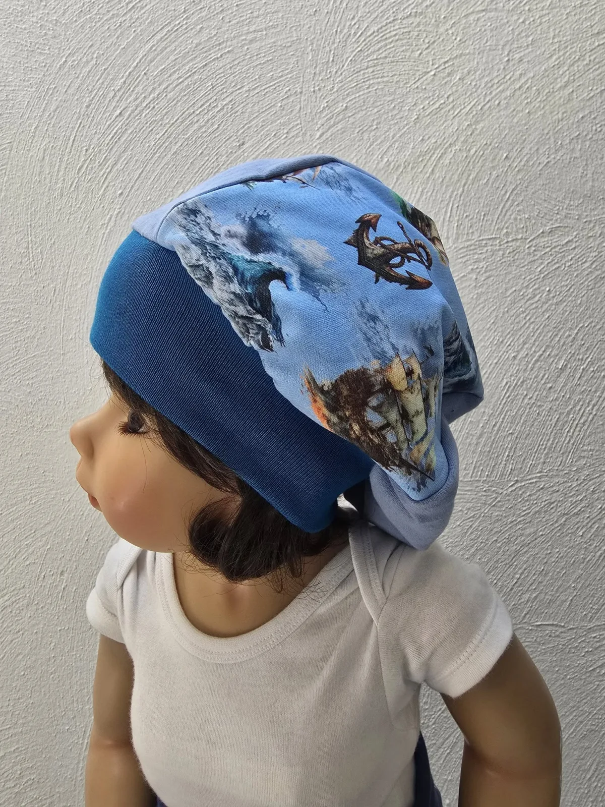Organic Sweat Beanie Mütze Piratenboot KU. 51-55 cm einlagig – Bild 4