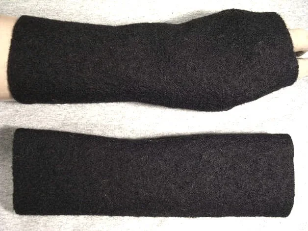 Wollwalk Handschuhe langlebig Armstulpen schwarz weiche, warm nachhaltig, tiroler Kochwolle, hochwertige Schurwolle, das beliebte Geschenk – Bild 15