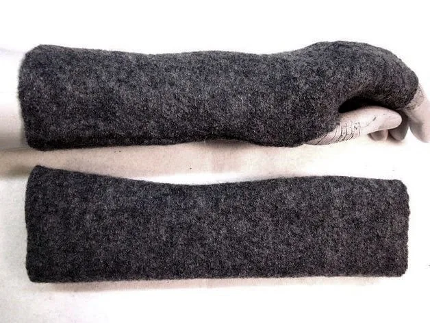 Wollwalk Handschuhe langlebig Armstulpen schwarz weiche, warm nachhaltig, tiroler Kochwolle, hochwertige Schurwolle, das beliebte Ge (Kopie) – Bild 11