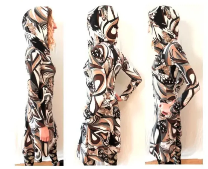 Jersey Kleid, für hohen Tragekomfort weich und dehnbar Figur fördernd, Baumwolle, passfreudig taillierte Form, bedruckt, Knie lang, Geschenk – Bild 16