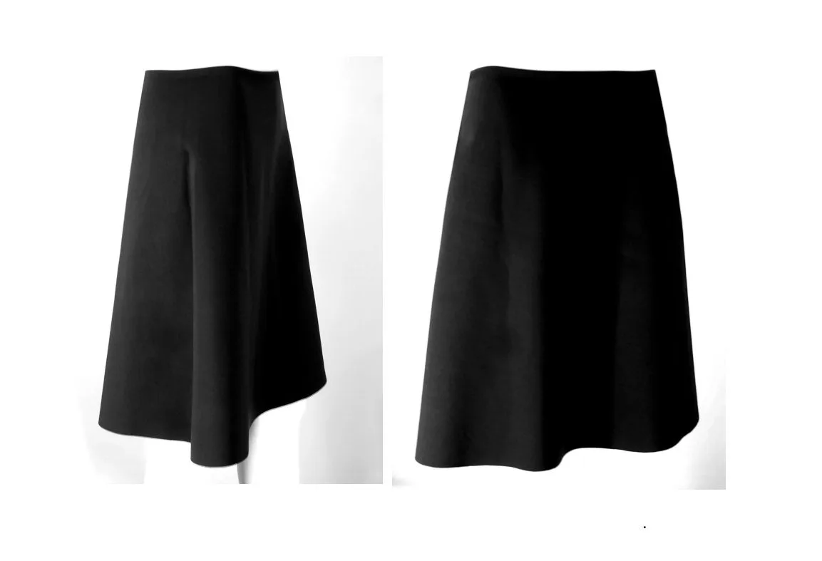 Jaquard Jersey Rock in A Form mit versteckter Passe schön weich, schwarz, soft stretchy passfreudig, feminin wunderbar bequem, Geschenk