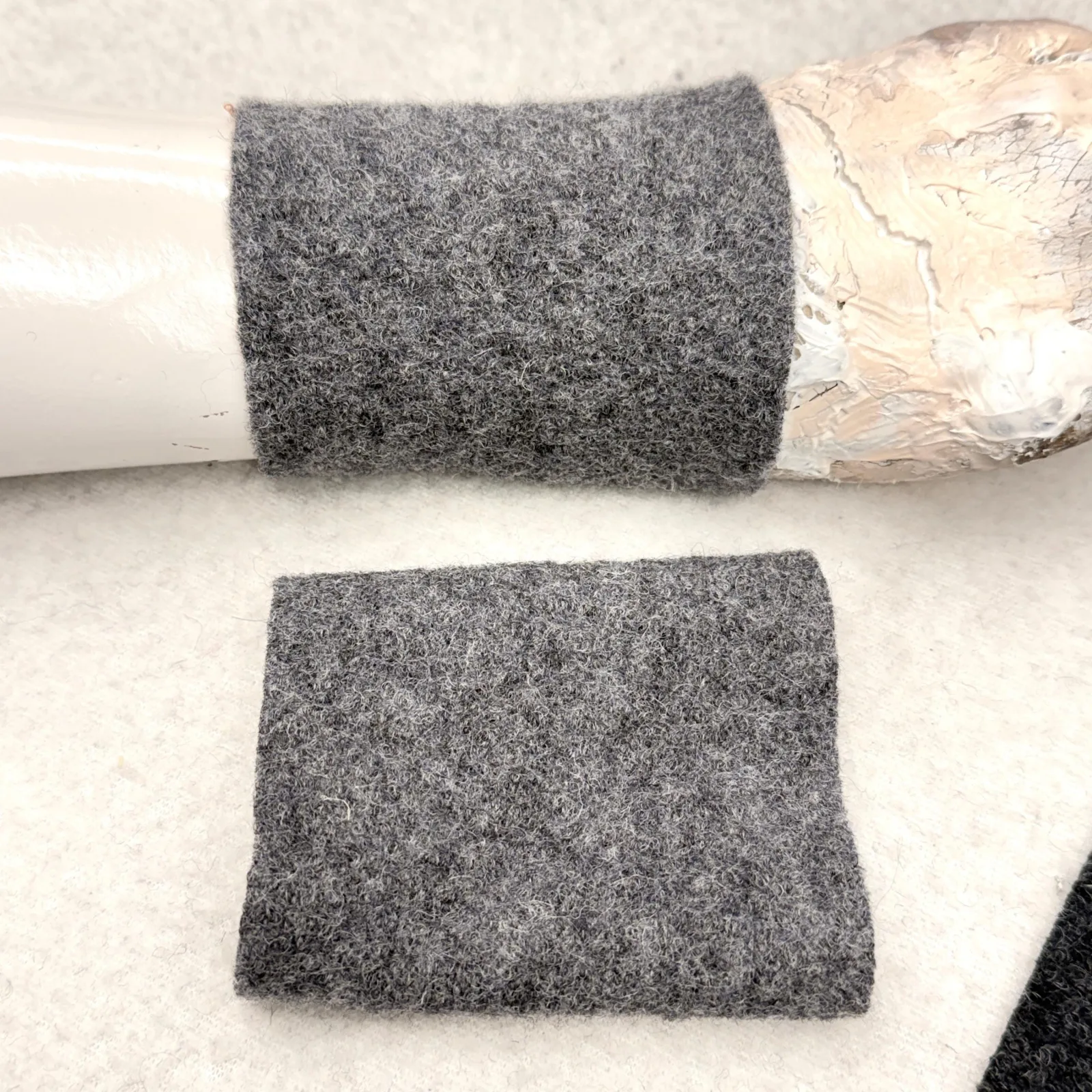 St. Moritz 10 Kochwolle grau langlebig Pulswärmer warm, robuster weicher teurer Wollwalk langlebig Armstulpen warm stabil, Loden Armstulpen – Bild 3