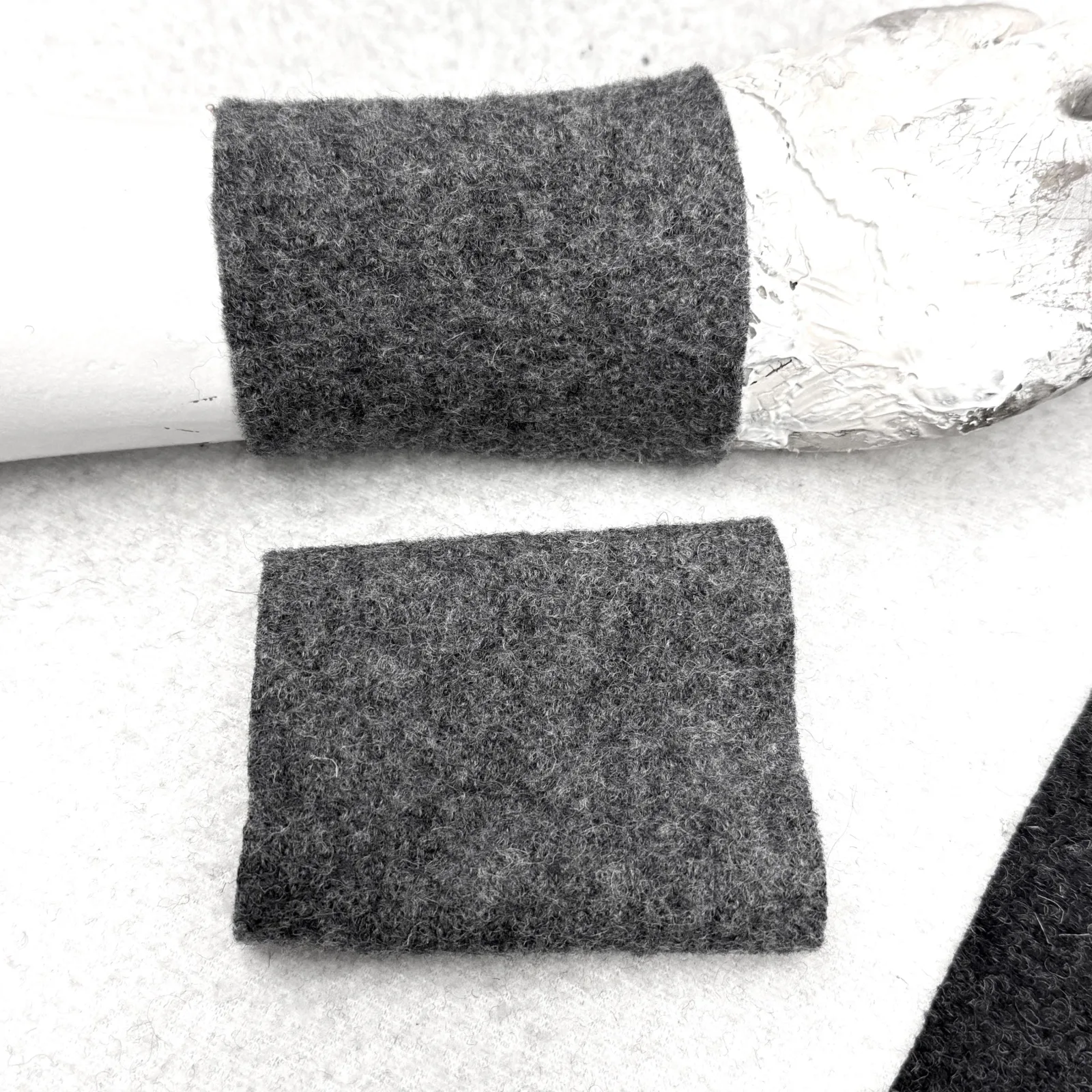 St. Moritz 10 Kochwolle grau langlebig Pulswärmer warm, robuster weicher teurer Wollwalk langlebig Armstulpen warm stabil, Loden Armstulpen – Bild 4