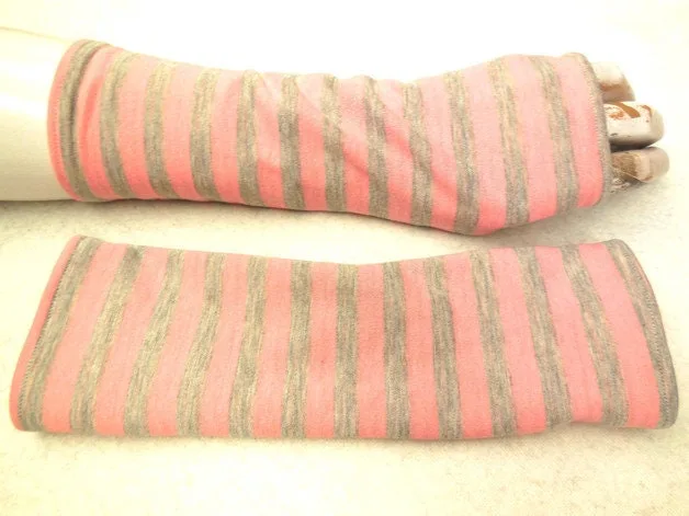 warme Handschuhe, flauschig weiche Baumwolle, beide Seiten gestreift, langlebige Qualität Armstulpen, Pulswärmer, beliebtes Geschenk – Bild 3