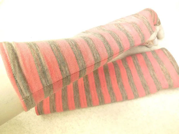 warme Handschuhe, flauschig weiche Baumwolle, beide Seiten gestreift, langlebige Qualität Armstulpen, Pulswärmer, beliebtes Geschenk