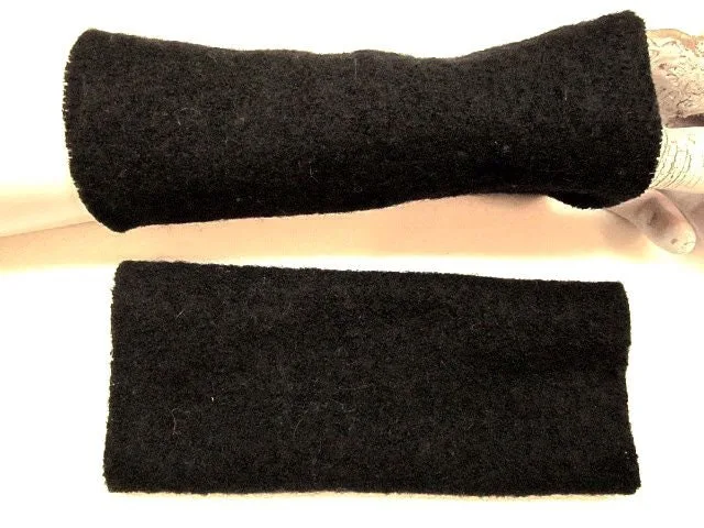 robuster weicher Wollwalk, langlebige Armstulpen Handschuhe warm stabile Pulswärmer, Loden wolle, Ideal zu Kleidern oder über einen Pulli – Bild 6