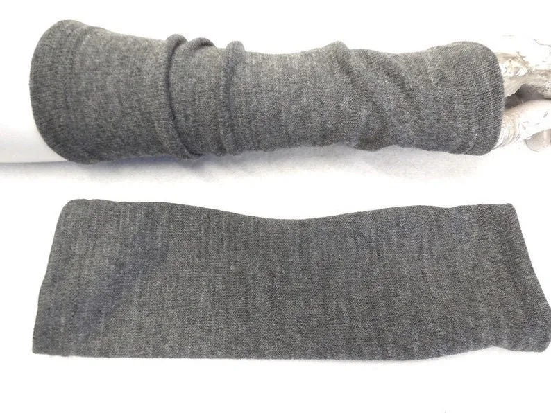 weiche warme Handschuhe Strickwolle Grau Jersey Armstulpen, deal zu kurzärmligen Kleidern, oder über einen Pulli Das beliebte Geschenk – Bild 4