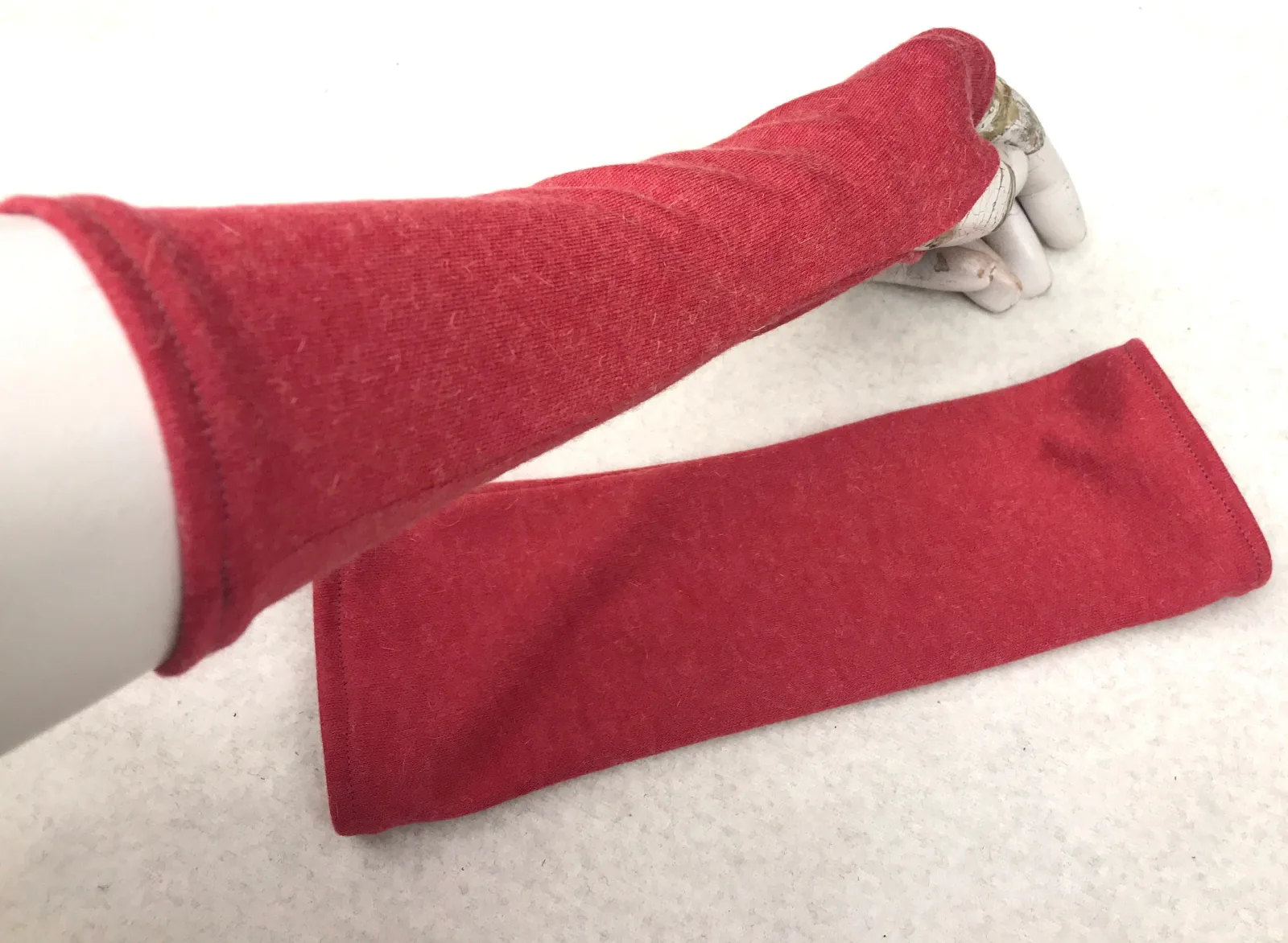 weiche Mohair 25cm Handschuhe, warme flauschige Strickwolle, Feingewirke, zum Herbst ein Pulli, leichte Armstulpen, Das Geschenk – Bild 2
