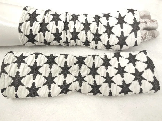 Jacquard Handschuhe Sterne Armstulpen, behaglich, geborgen, zärtlich, glücklich, schön weich, warm und angenehm zu tragen, das Geschenk – Bild 3
