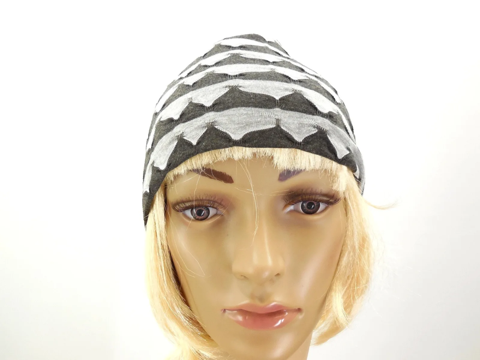 Mütze für 4 Jahreszeiten mit Streifen, leichter Beanie zum Wenden, Slouchy doppelt gelegt ohne Rand, Bio Baumwolle Jersey, Öko Tex Standard – Bild 4