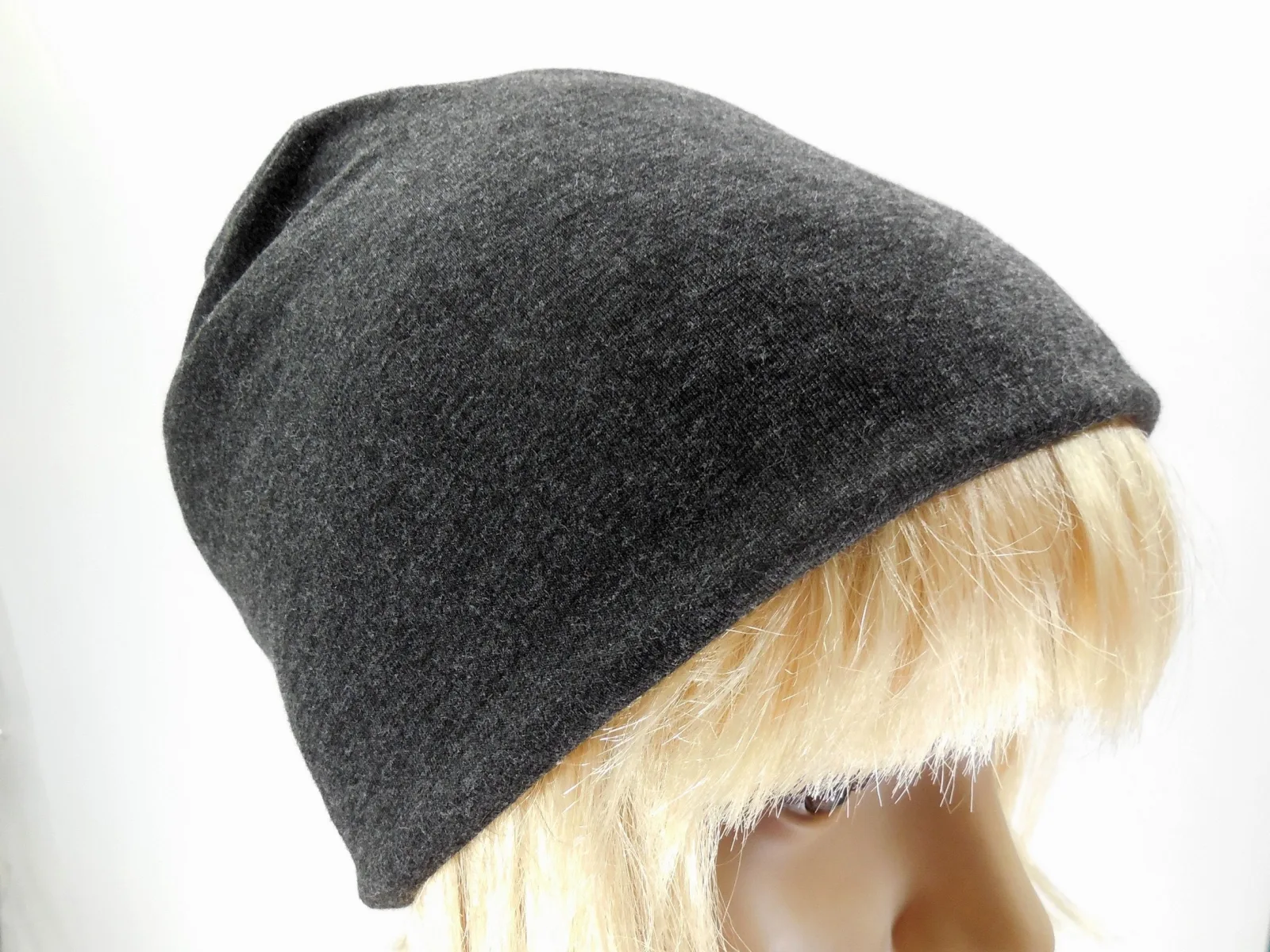 weich leicht Beanie Strickwolle doppelt gelegt zum wenden eine Mütze die Dich behütet, Strick Jersey zu allen 4 Jahreszeiten, das Geschenk – Bild 5