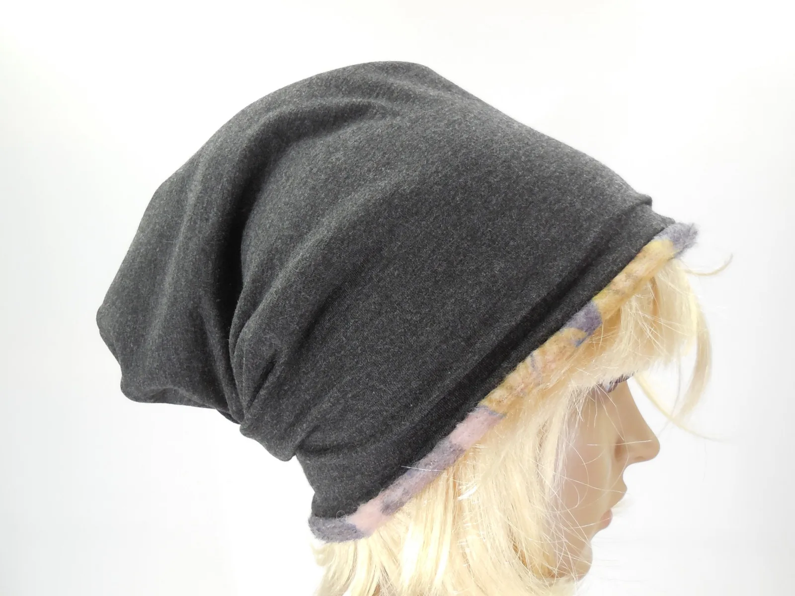 weich leicht Beanie Strickwolle doppelt gelegt zum wenden eine Mütze die Dich behütet, Strick Jersey zu allen 4 Jahreszeiten, das Geschenk – Bild 3