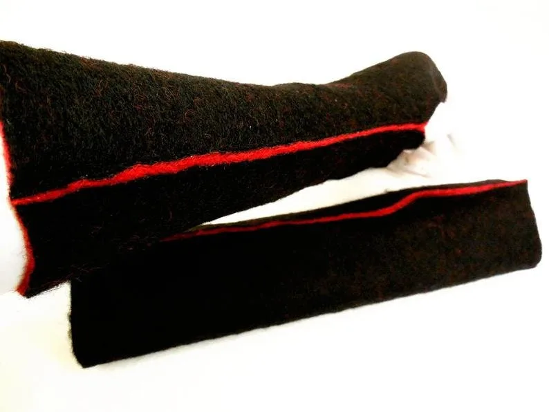 Dicker weicher warmer Wollwalk Handschuh 2-seitig Kochwolle warm stabil langlebig, Loden Armstulpen, unverwüstlich, athmet, wasserabweisend