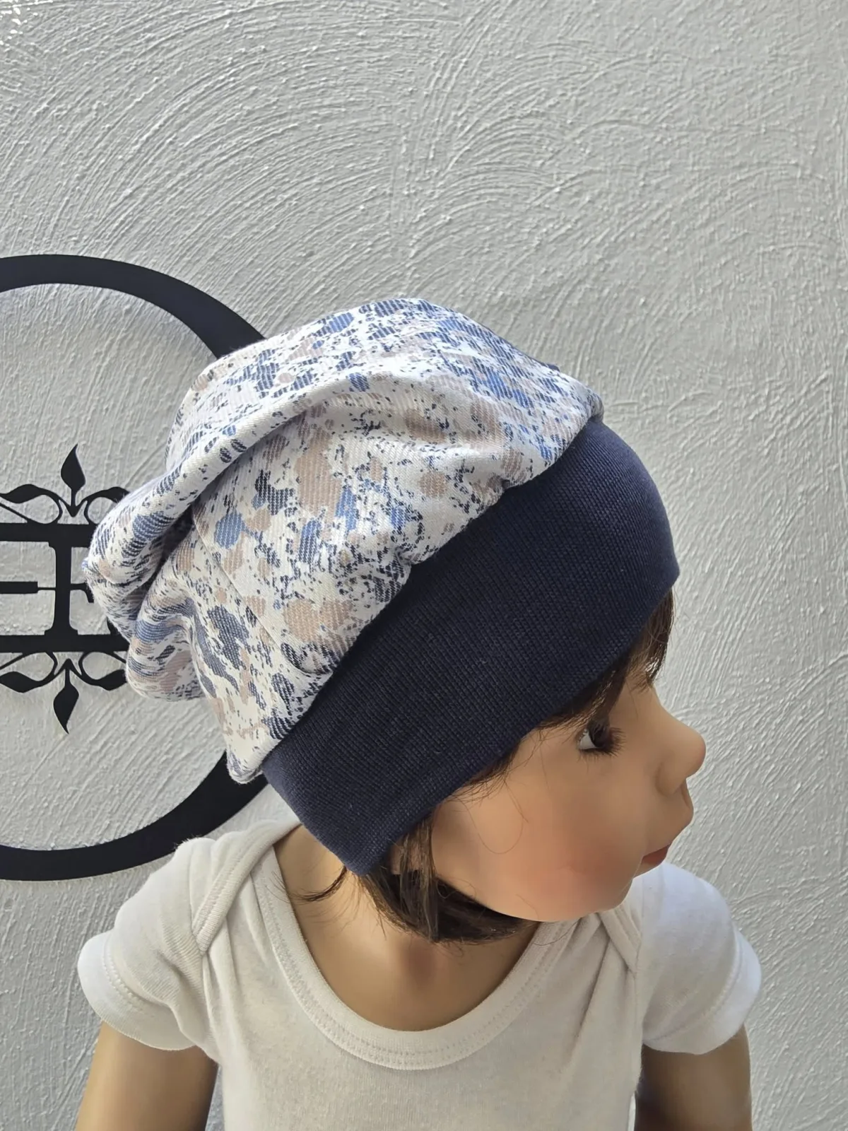 Beanie Mütze Denim für Kinder KU 48-52cm Elefant Jeans – Bild 4