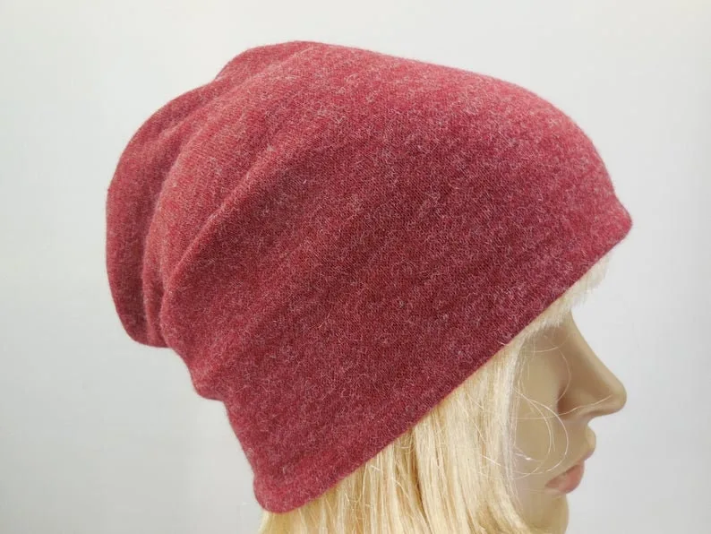 warmer leichter Beanie aus weicher Strickwolle doppelt gelegt zum Wenden eine Mütze die dich behütet, zu allen 4 Jahreszeiten ein Ge (Kopie) – Bild 3