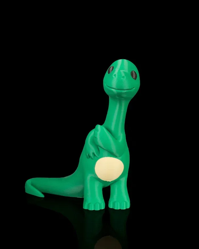 Langhals Dino Fotohalter – Figur hält dein Foto, 3D-Druck – Bild 2