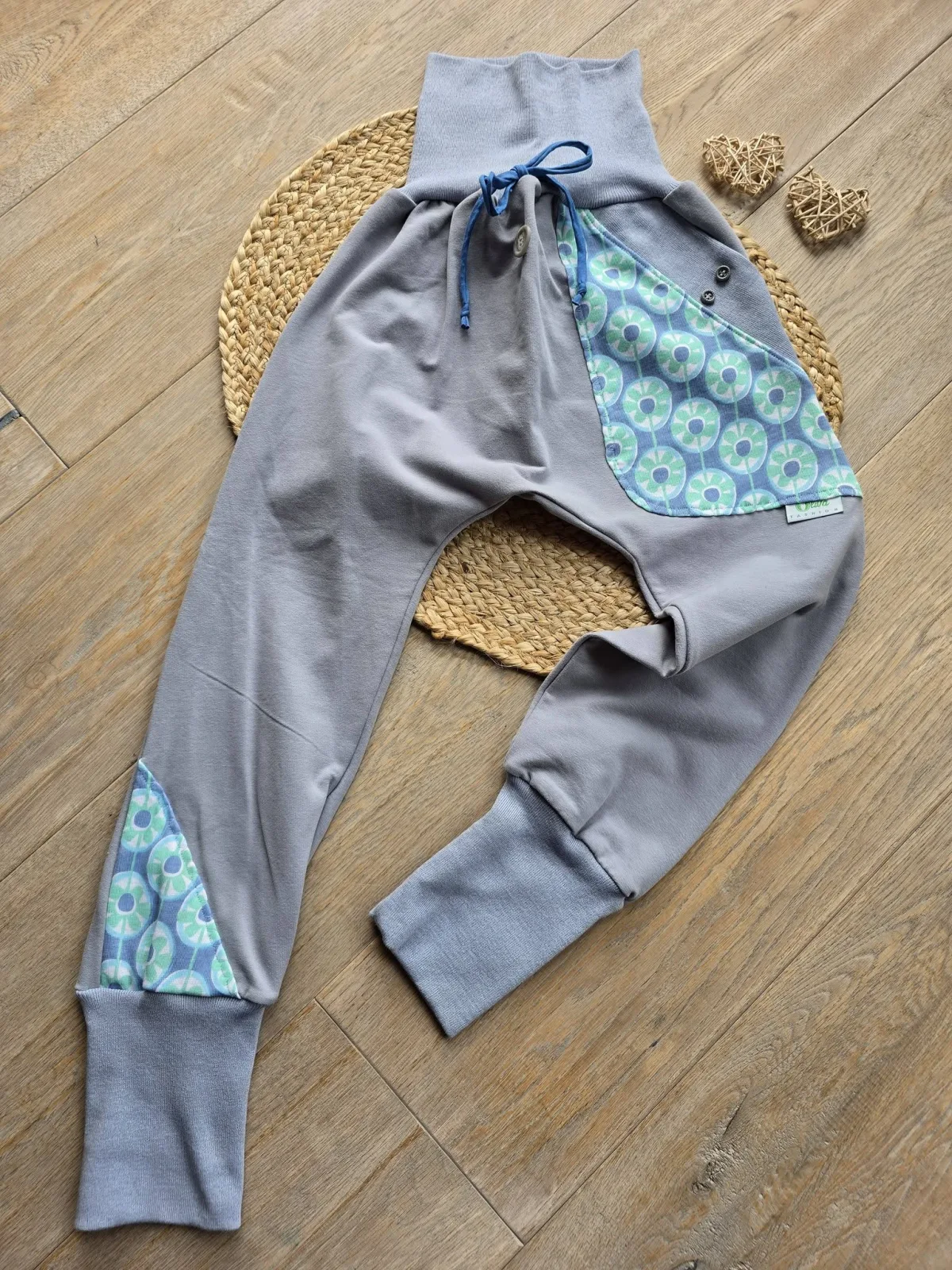 Sweat Organic Kinder Pumphose Gr.122/128 Grau Mitwachsend